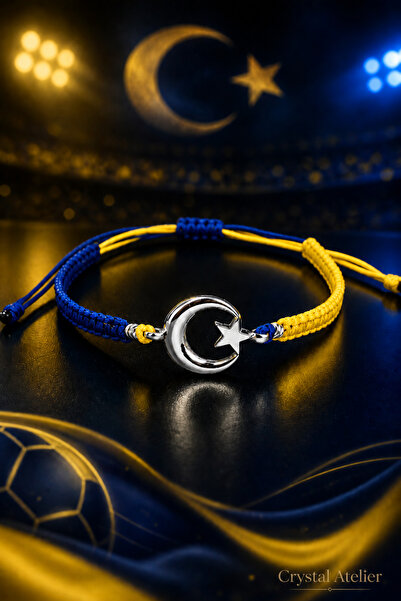 Crystal Atelier Yellow Navy Blue Moon Star Fan Bracelet