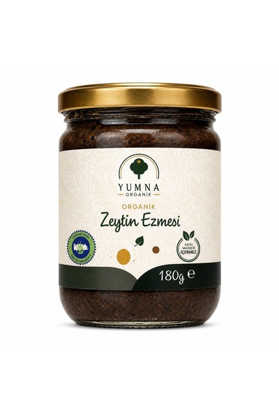 Yumna Organik Organik Sertifikalı Siyah Zeytin Ezmesi Analizli Katkısız 180Gr.