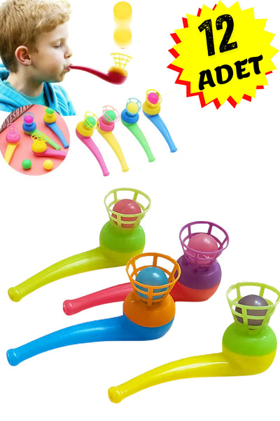 KAŞIKBEY 12 Adet Saksafon Top Üfleme Oyunu Karne Hediyesi Eğitici Denge Becer...