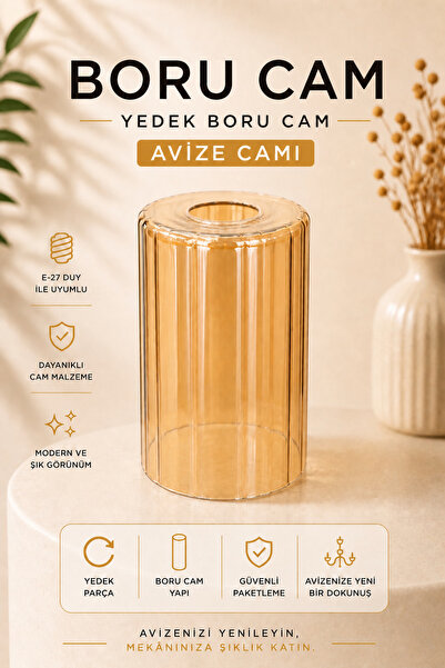 VENON Silindir Cam ⭐️ Boru Cam Bal Yedek Avize Camı 10x15 cm E27 Duya Uygun B...