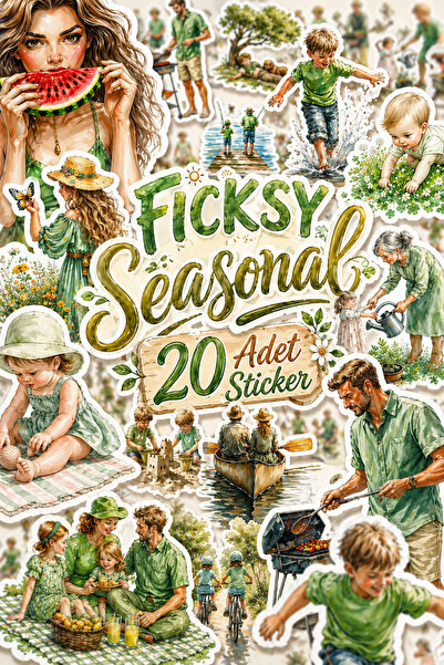 Ficksy Nature Themed Summer Family Sticker Set - 20 Sticker Stickers