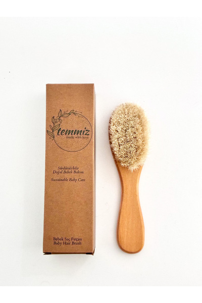 Temmiz Bamboo Baby Hair Brush with Goat Hair Content