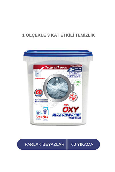 MR.OXY Mr. Oxy Konsantre Matik Toz Deterjan 3 kg - Parlak Beyazlar
