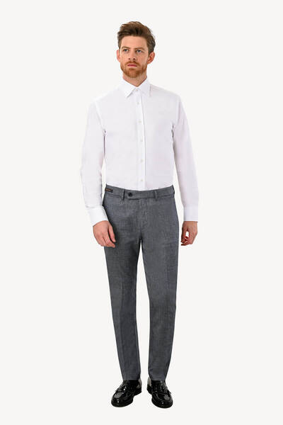 Ysf Erkek Koyu Mavi Regular Fit Keten Spor Pantolon