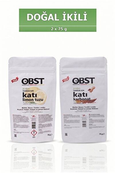 Doğal Temizlik İçin Katı Limon Tuzu 75 gr Katı Karbonat 75 gr Mutfak Banyo Tuvalet Doğal Temizlik