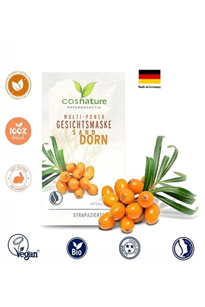 Cosnature Doğal içerikli Vegan Multi-etki Deniz Iğdeli Yüz Maskesi 2 X 8ml-Pü...