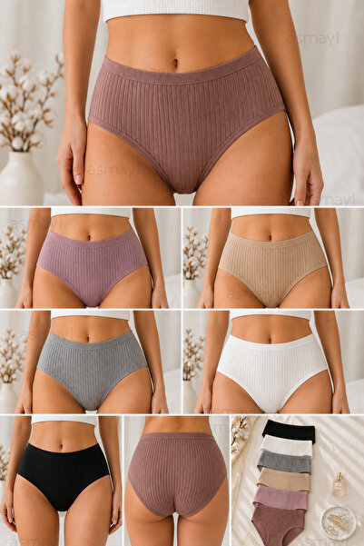 Nobrand 👙✨ مجموعة سراويل داخلية نسائية قطن 100% – خصر مرتفع (6 قطع) | راحة ي...