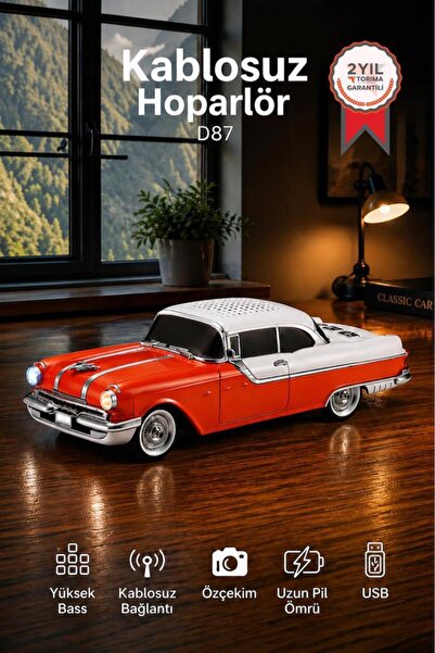 Torima Bluetooth Hoparlör Retro Klasik Araba Tasarımlı 10W FM USB Selfie Spea...