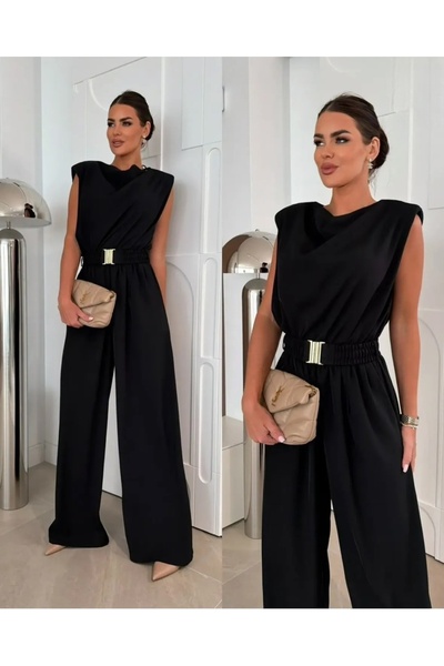 ADAMODA.RO Flared overalls with belt accessory