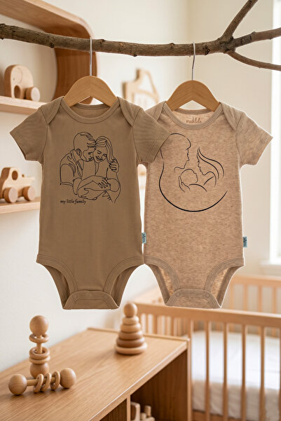MAHFEL 100% Cotton Short Sleeve Organic Printed Snap Fastener Baby Bodysuit