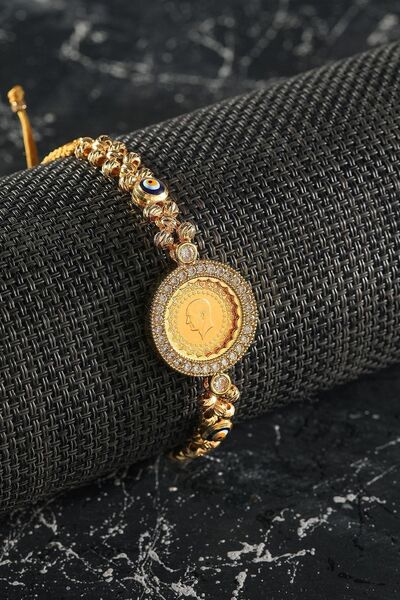 MOOM MÜCEVHERAT Kadın Yeni Tarihli 22 Ayar Çeyrek Altın Bileklik