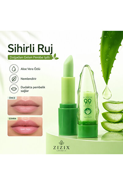 zizix Aloe Vera Özlü Renk Değiştiren Sihirli Ruj