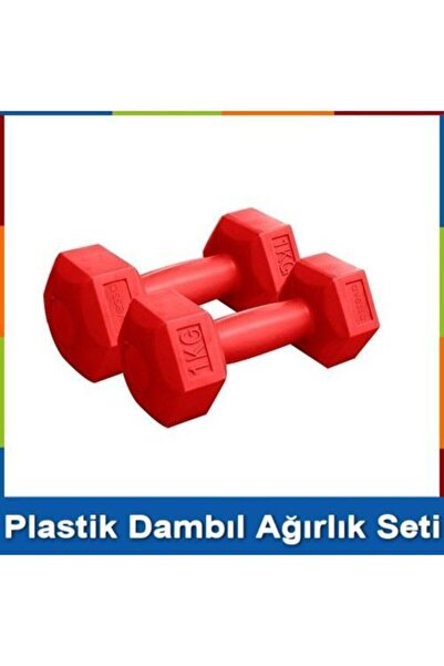 FırsatVar Köşeli Dambıl Ağırlık Seti 1 Kg 2 Adet Plastik Kol Kası Çalıştırıcı...