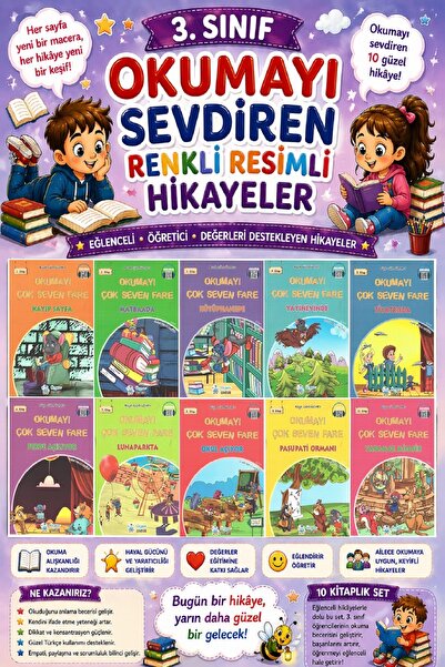 Üçgen Yayıncılık 3. Sınıf Okumayı Sevdiren Renkli Resimli Hikayeler 19 - 10 K...