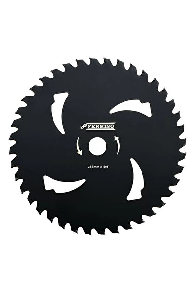 Ferrino 4 Delikli Yıldırım Model Elmas Bıçak Daire Testere 40 Diş 255 mm Siyah
