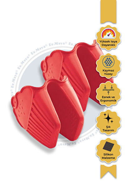 Dr.Maya Silicone Oven Mitts Set of 2 |   Heat Insulation, Non-Slip Surface, F...