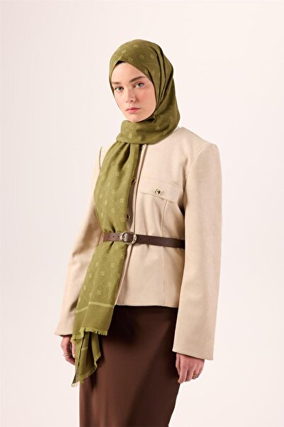 Silk Home Bumbac Poliester Liva Şal Olive Texturat Respirabil Structură natur...