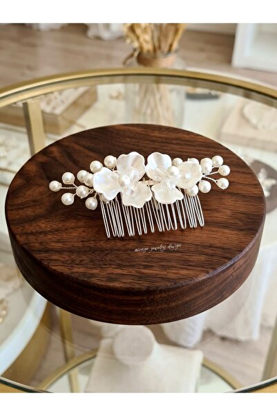 Mirage Design El Yapımı Düğün Söz Kına Nikah Gelin Tokası Ve Tacı Saç Tasarım...