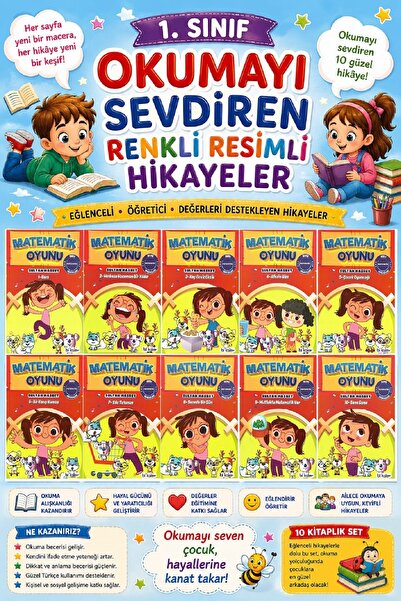 Ata Yayıncılık 1.Sınıf Renkli Eğlenceli Maceralı Okumayı Sevdiren Hikaye Seti 10