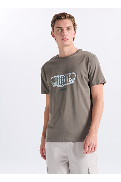 JEEP Haki Erkek Relaxed Baskılı T-Shirt J6SM-TST7276