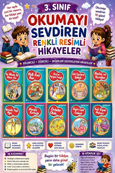 Ata Yayıncılık 3.Sınıf Okumayı Sevdiren Renkli Resimli Hikayeler 9 - 10 Kitap