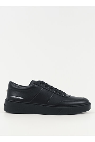 Karl Lagerfeld Siyah Erkek Deri Sneaker FLINT II U-Front Lo Lace