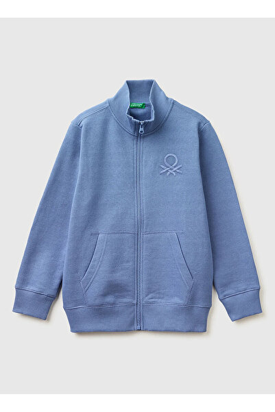 United Colors of Benetton Buz Mavisi Erkek Çocuk Baskılı Sweatshirt 3J68C501B