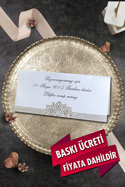 Cem Davetiye Mini Boy Düğün Nişan Nikah Kına Davetiyesi 208 (100 Adet) Baskı ...