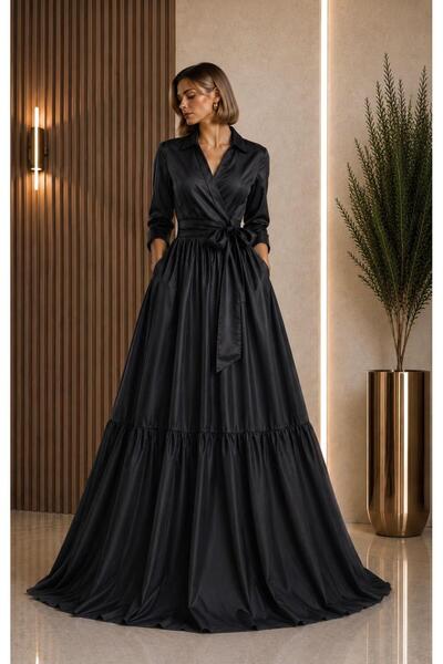 SERAVENZA COUTURE Maxi Length Skirt with Ruffles Double-Breasted Closure Clas...