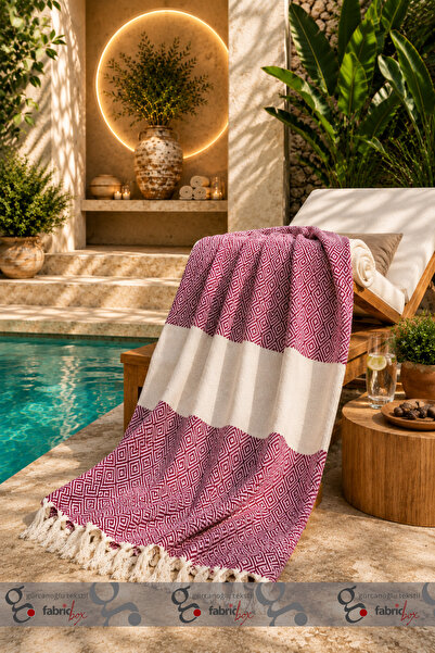 Fabric Box %100 Doğal Pamuk Elmas Peştemal Banyo Havlusu Türk Havlusu Hamam Plaj Havlusu