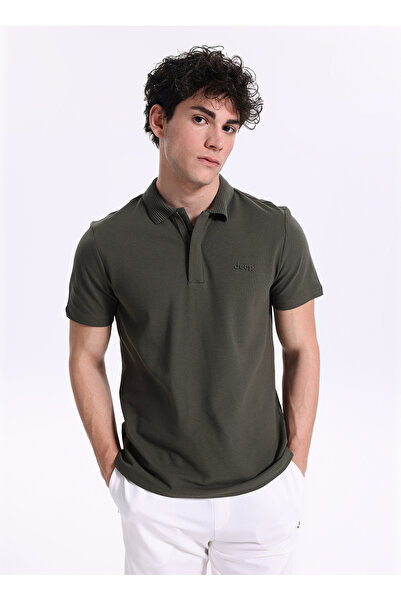 JEEP Açık Haki Erkek Relaxed Baskılı Polo T-Shirt C4SM-TST4528