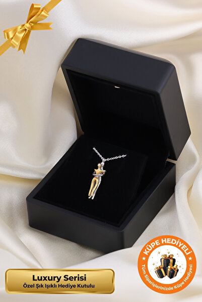 Lucente Jewellery Işıklı Hediye Kutulu Birbirine Sarılan Çift 925 Gümüş Kapla...