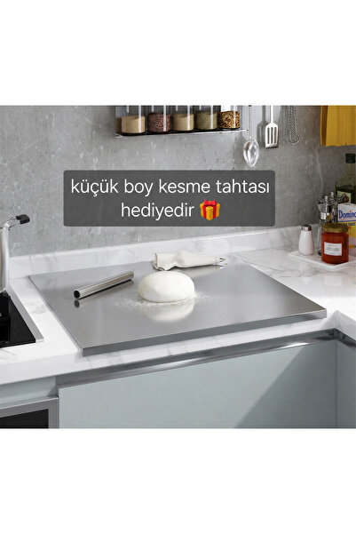 Güneş Krom Dekorasyon GKD Üst Kalite Paslanmaz Çelik Kesme Tahtası 50 x 60cm+...
