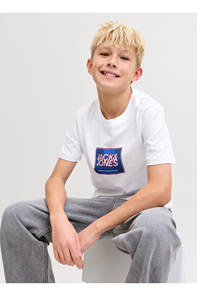 Jack & Jones Beyaz Erkek Çocuk Baskılı T-Shirt 12289914