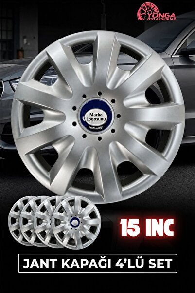 YONGA OTO AKSESUAR Ford Courier 15 İnç Jant Kapağı 4'lü Set Gümüş + 4 Amblem ...