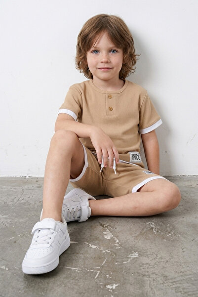 Fulla Moda Armalı Honeycomb Fabric Piping Boys' 2-Piece Set