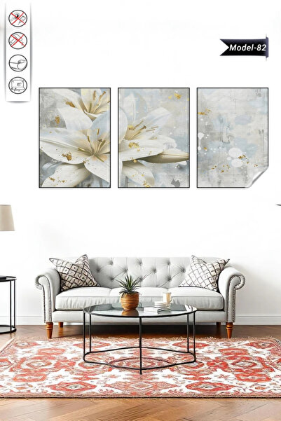 Akıllı Kağıt Statik Tutunma Özellikli Tablo - Poster Çiçek (Model- 82)