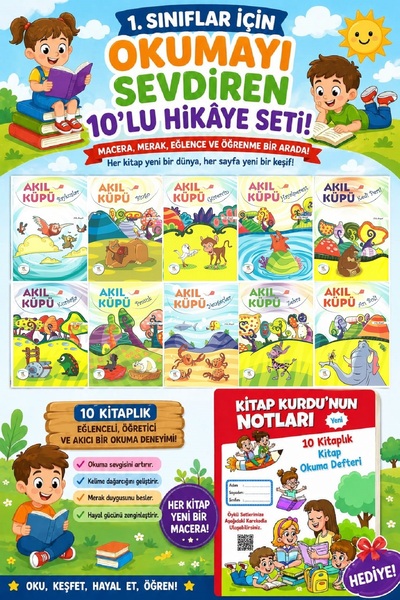 5 Renk Yayınları 1 .Sınıf Öğrencileri İçin Zevkle Okuyacağı 10 lu Hikaye Seti...