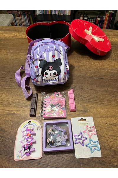 gülümse gel Özel Kutuda Set Kuromi Sanrio 17 Parça Hediye Seti Doğum Günü Kar...
