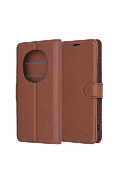 Techsuit Husă pentru Honor Magic7 Pro - Folio din piele - Maro