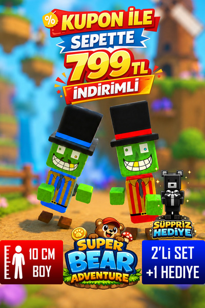 YAGLİZ Super Bear Adventure Capitalus ve Capitalos 2'li Figür Oyuncak Seti