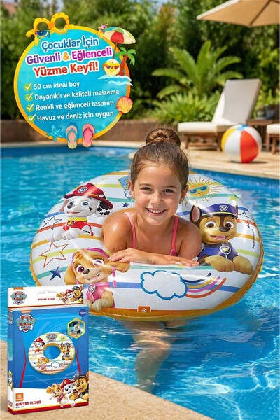 TOYFEST Paw Patrol Figürlü Deniz Havuz Çocuk Yüzücü Can Simidi 50 cm