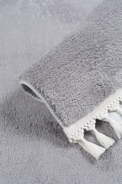 Valery Home Vl Comfort Ponpon Saçaklı Peluş Halı Açık Gri