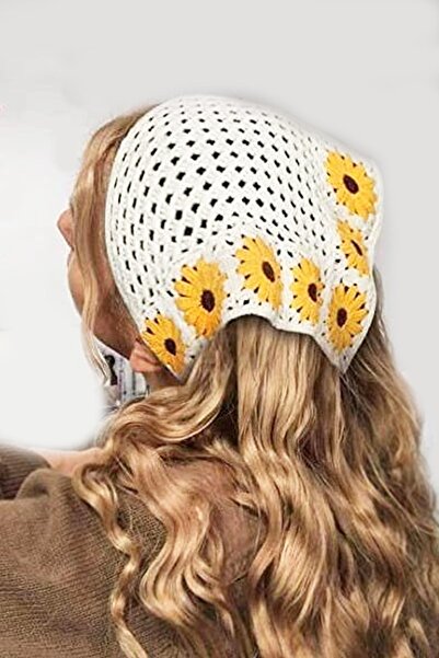 New Obsessions Floral Örgü Üçgen Bandana