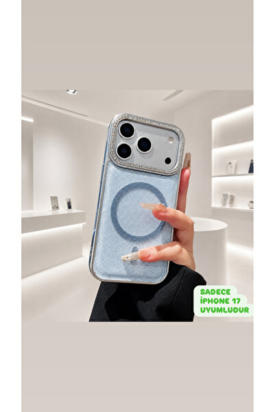 EskilikShop Premium Sadece İPHONE 17 Uyumlu Megsafeli Kutulu Işıltılı Taşlı K...
