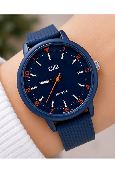 Q&Q 10 Atm Waterproof Silicone Strap Unisex Wristwatch with 2 Years Warranty