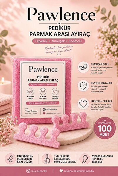 PAWLENCE PEDİKÜR PARMAK ARASI KULLAN AT AYIRICI 50 ÇİFT