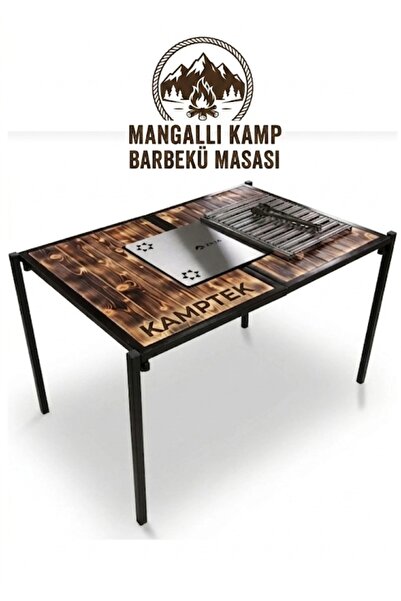 kamptek kamp teknolojisi Kamp Masası Barbekü 180° Açılır 2'si 1 Arada Piknik ...