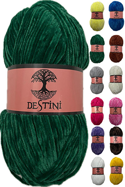 destini İnce Kadife İp 100 gr 200 Metre Amigurumi El Örgü İpi Ceket Yelek Bat...