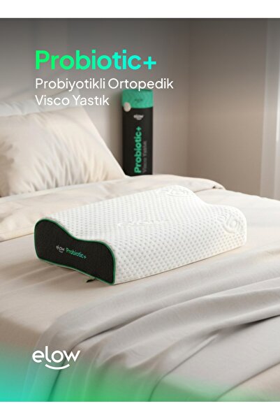 Elow Probiotic+ Çift Boyun Destekli Visco Ortopedik Yastık, 55x36x13/11